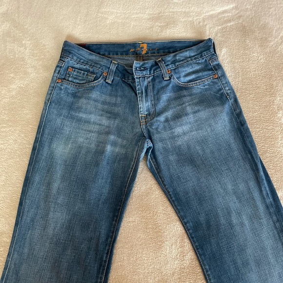 7 for All Mankind Blue Bootcut Lightwash Jeans - Size 28 - Picture 5 of 11